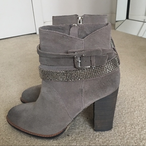 Nine West Shoes - Nine West gray booties ZAZA harness  6.5 leather